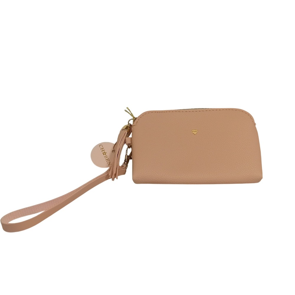 NWT Mulberry Studios Chosen Heart Blush‎ Wristlet Zip Around Wallet Clutch Bag